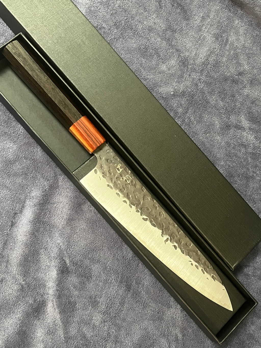 8" (210mm) Hand Forged Gyuto Chef Knife 9Cr18MoV Tsuchime Octagonal Wa Handle